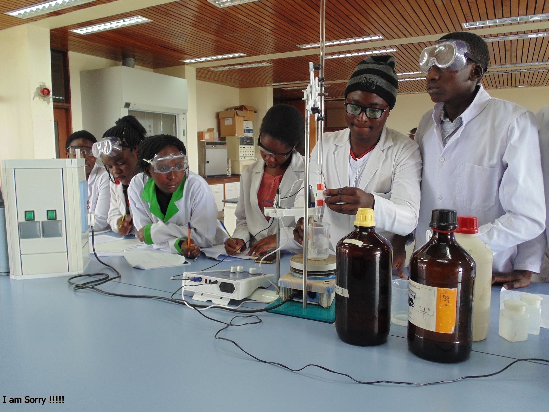 Students in a chemistry lab